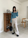 Keds Y2K Gray Pocket Cargo Cotton Pants