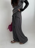 Samuni Stripe Banding Wrap Skirt Pants