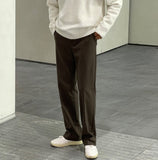 Enti brushed semi-wide slacks