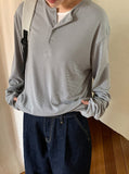 [unisex] Anri Warmer Henley Neck Over Long Sleeve Tee