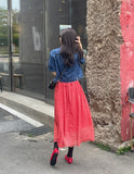 Fresh Denim Collar Short Jacket
