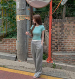 Bootcut ver. Fold Mesh Fabric Banding Bootcut Pants