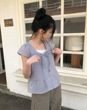 Meili Frill Short Sleeve Blouse