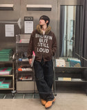 Loud Corduroy Studded Fur Hooded Zip-Up