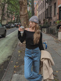 slit straight denim pants