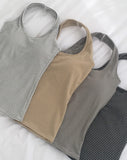 Tinlu Halterneck Stripe Cap Sleeveless