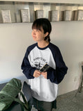 [BAONHAUS] Printed Color Raglan Sweatshirt