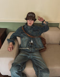 Crying western crop denim jacket