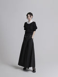 Deer long pleats skirt