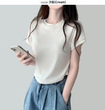 Modern Round Plain Short Sleeve T-shirt