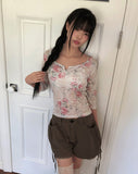 Lewell Flower Three Quarter T-shirt