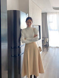 Siend Buckle Brushed Flared Skirt