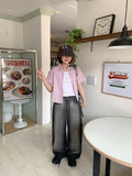 Lesse Summer Washing Wide Denim Pants
