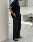 Chettis Two-Tuck Wide Spandex Slacks