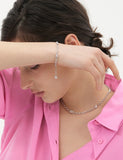 Nova Silver (W) Pave Link Station Bracelet