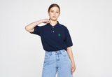 Clover Smile Embroidery Pique Short Sleeve T-shirt