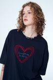 Chain Heart Embroidered Short Sleeve Tee