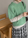 Nanko Puff Color Short Sleeve Crop Wool Knit