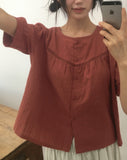 [MADE] Hayoko Vintage Punching Short Sleeve Blouse