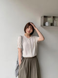 Kitel Linen Round Short Sleeve Cardigan