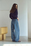 Women Semi-Wide Denim Pants