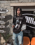 Make color matching layered long sleeve t-shirt