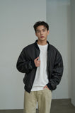 Overfit Washed Leather Bomber Jumper