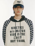Vintage Raglan Color Matching Hoodie