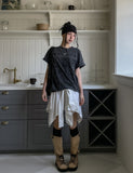 Foldy Unbalanced Shibori Strap Skirt