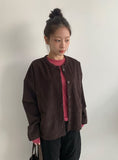 Decal Tencel Wool Round Long Sleeve Tee