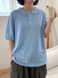 [unisex] Dilmob Summer Color Collar Short Sleeve Knit