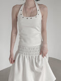 Terre Eyelet Halter Sleeveless