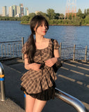 Even Asymmetrical Check Blouse