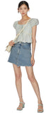 Blue denim short skirt