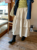 Harimi Shirring Tiered Banding Long Skirt