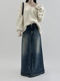 Seoet Denim Long Skirt