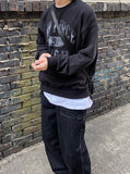 Vintage printing air force sweat shirt