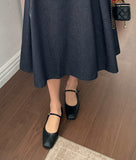 Fayle Denim Pleated Skirt