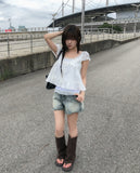 Shuyi Lace Puff Blouse