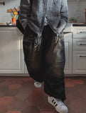 Lowkey Washing Quilting Balloon Denim Pants