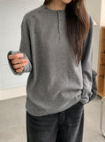 [unisex] Chuter Henley Neck Warmer Waffle Tee