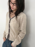 Yoshi Color Matching V-Neck Knit Cardigan