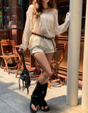 [Cup sleeveless + Belt set] Summer Bohemian Net Knit Set