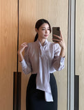 Marina Ribbon Tie Blouse