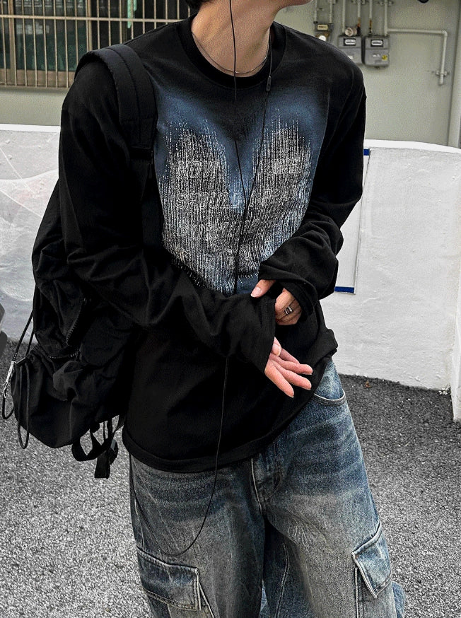 [COSYHARU公式]Hand Spray Brush Long Sleeve T-shirt COSYHARU (コシハル) - ハンドスプレーブラッシュ長袖Tシャツ