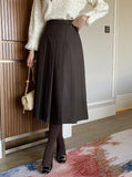 Berina brushed pleated long skirt
