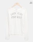 Quind Lettering Button Long Sleeve T-Shirt