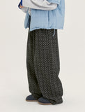 [BAONHAUS] Vimendo strap flower brushed wide pants