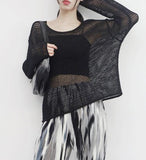 Ribin see-through knitwear