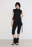 SHIRRING SKIRT-LAYERED PANTS